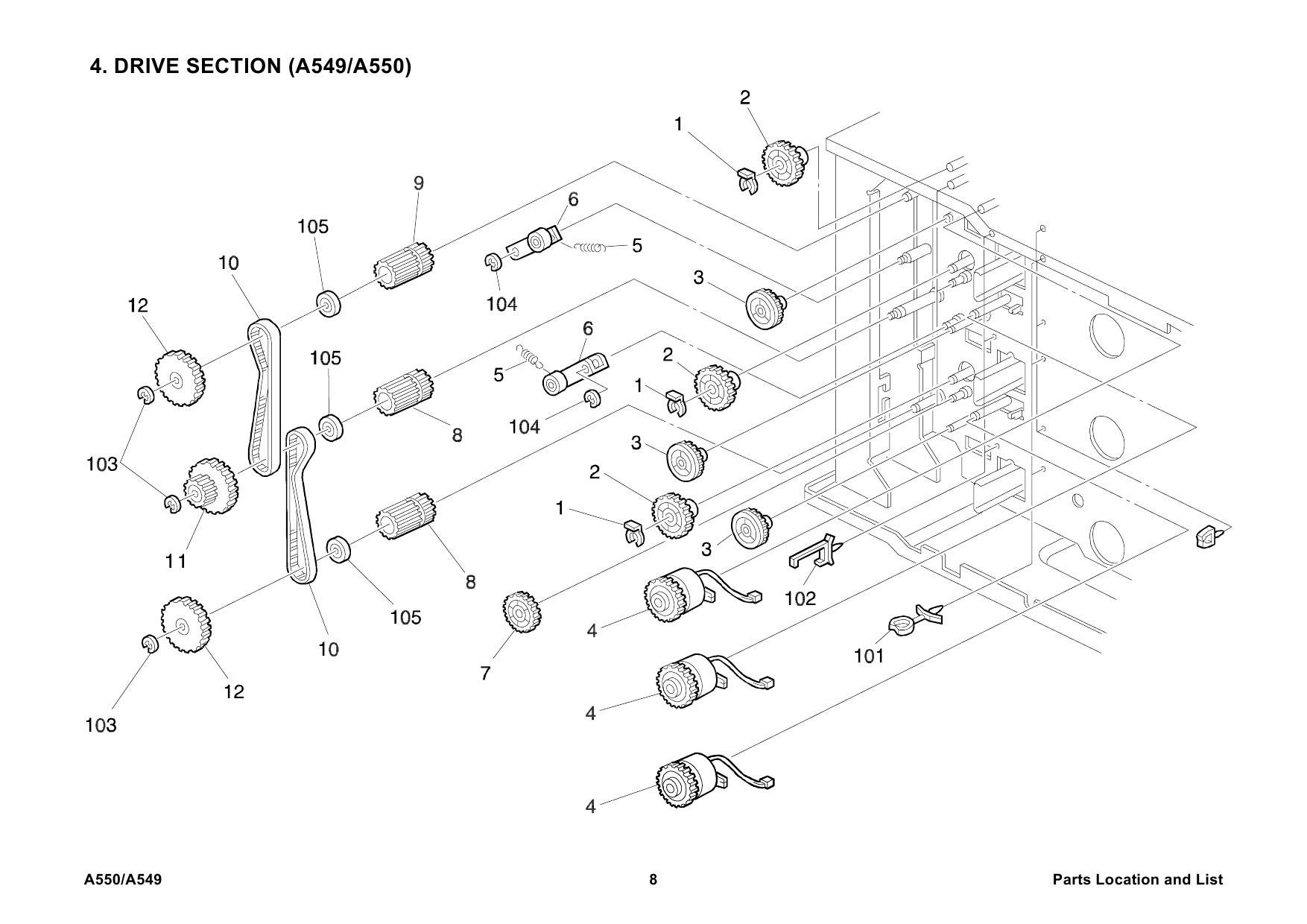 RICOH Options A550 PAPER-TRAY-UNIT Parts Catalog PDF download-5